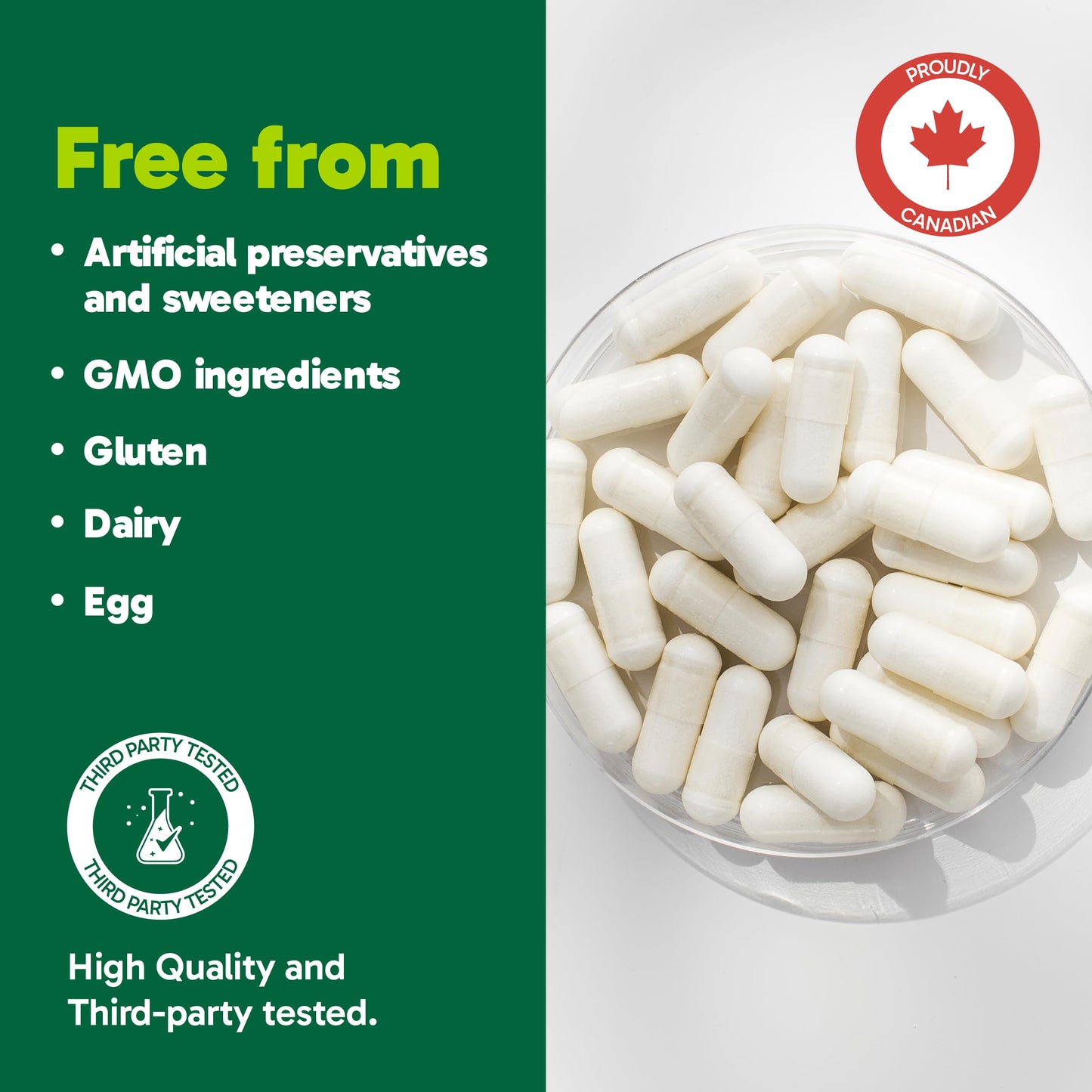 Organika Canadian-Made L-Glutamine - High-Absorption Formula - For Better Immune Defense, Muscle Recovery and Gut Health | 500mg 120vcaps 🍁 All In One Marketplace Canada