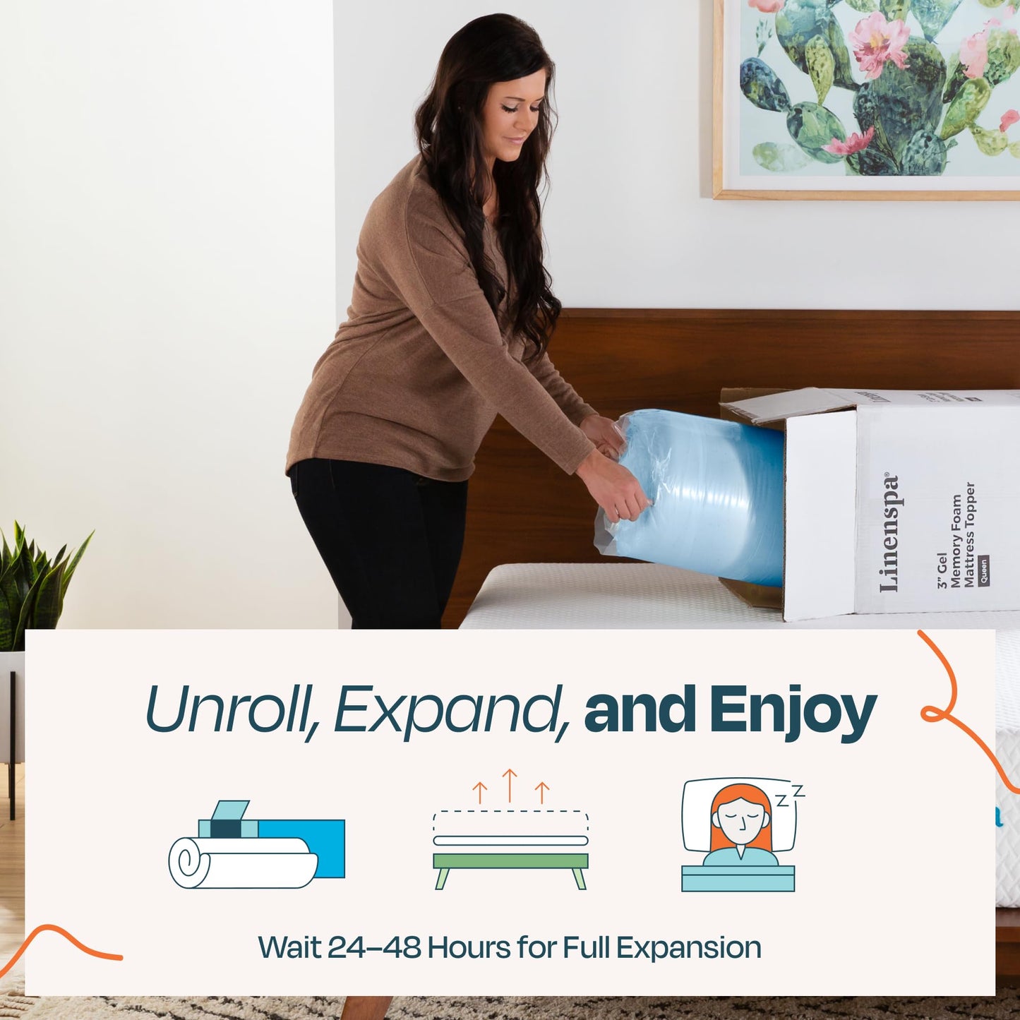 Linenspa 2 Inch Memory Foam Mattress Topper, Gel Infused RV Queen Mattress Topper, CertiPUR-US Certified Blue 🍁 All In One Marketplace Canada
