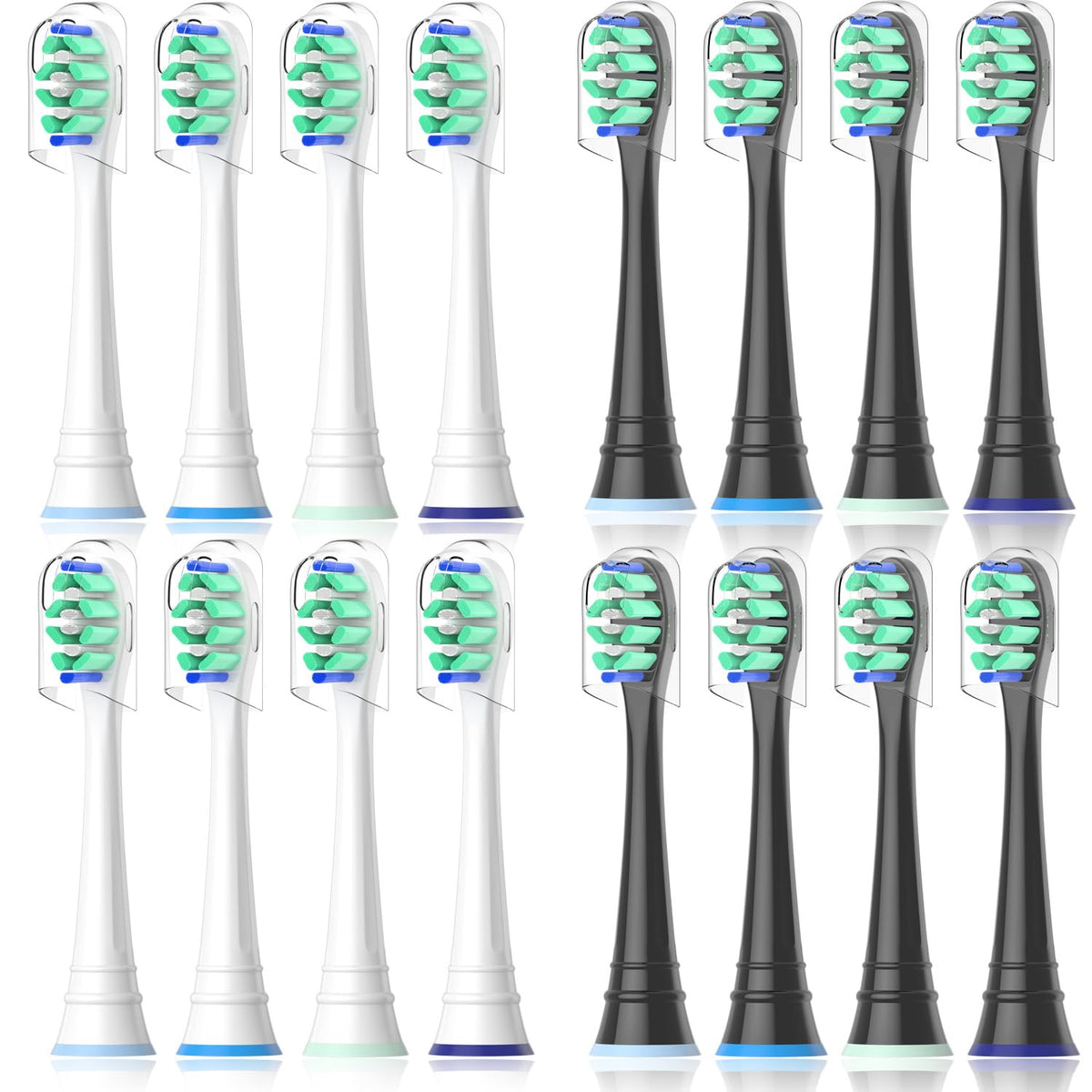 Toothbrush Head Compatible with Philips Sonicare Electric Toothbrush, Replacement Brush Heads for Phillips Sonicare 4100 5100 6100 9900 C2 W3 and More Click-on Handles (8white+8black) 🍁 All In One Marketplace Canada