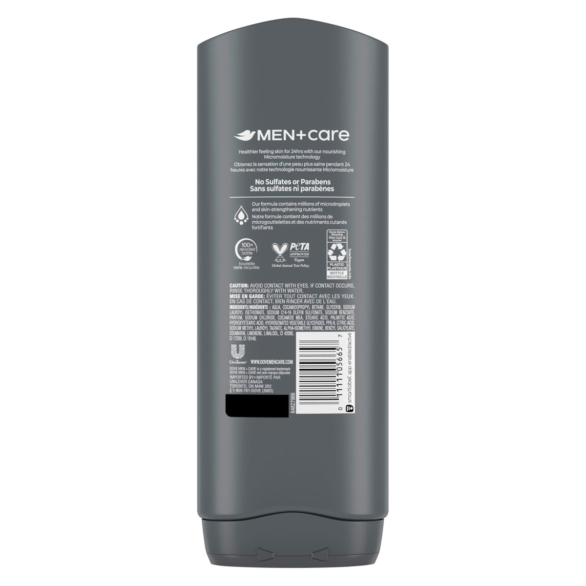 Dove Men+Care Body and Face Wash with 24-hour Nourishing Micromoisture, Clean Comfort, Men's Body Wash, 532mL, Pack of 4 🍁 All In One Marketplace Canada
