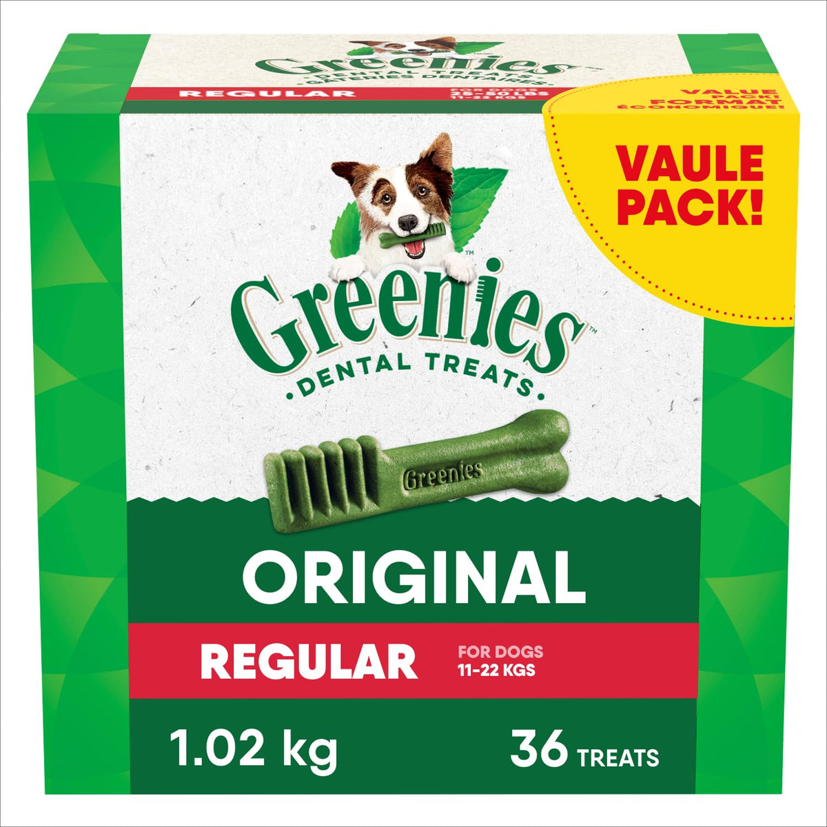 GREENIES Dog Treats Original Regular Natural Dental Care, (36 Treats) 36 oz. Pack 🍁 All In One Marketplace Canada