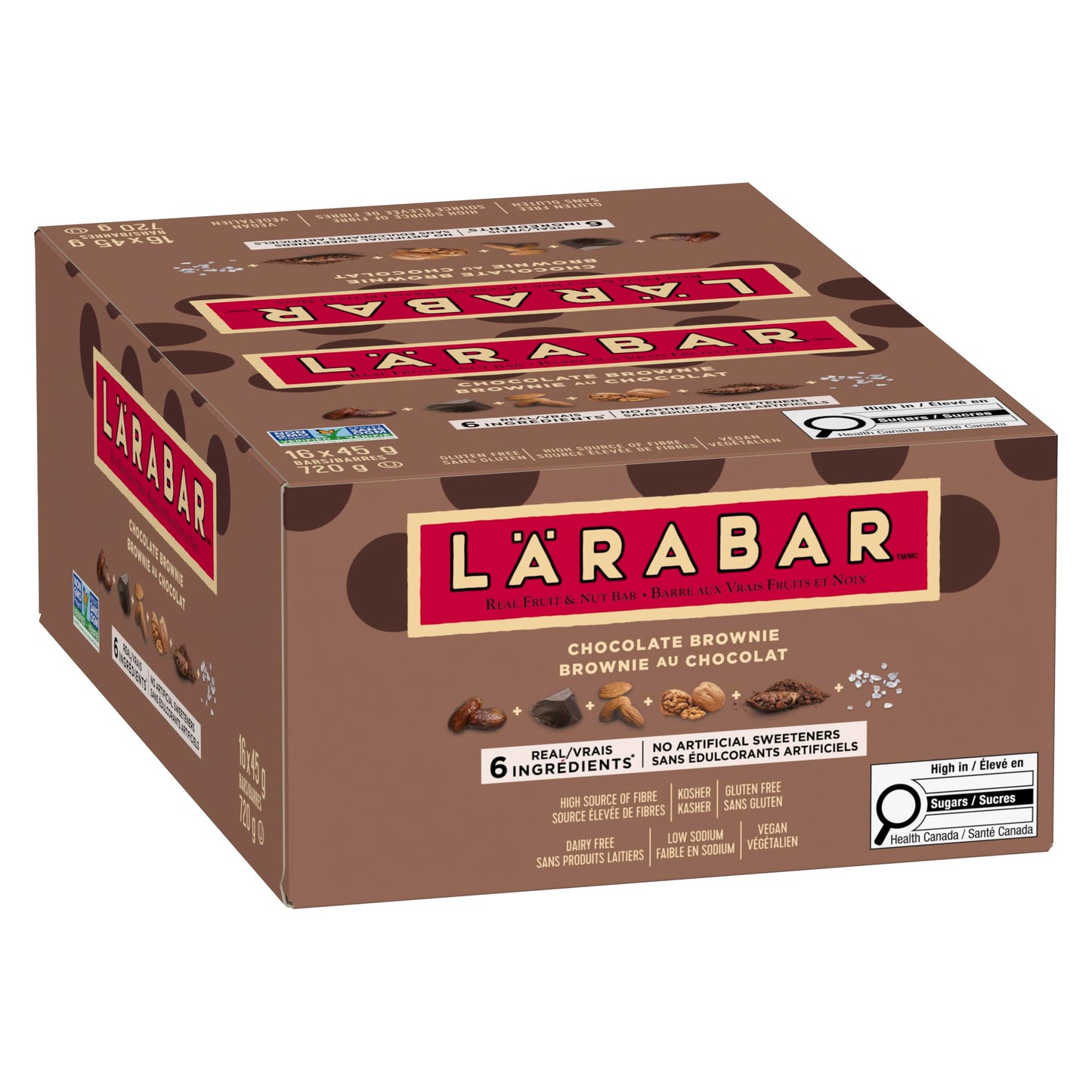 LÄRABAR Chocolate Brownie, Fruit and Nut Energy Bar, Pack of 16 Bars, Gluten Free, Vegan, Family Pack, Snack Bars, 720 Grams Package 🍁 All In One Marketplace Canada