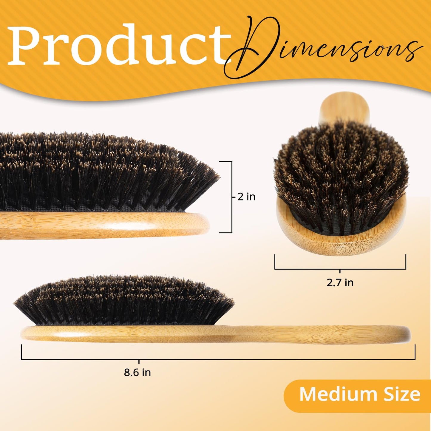 Belula 100% Boar Bristle Hair Brush Set (Medium). Soft Natural Bristles for Thin and Fine Hair. Restore Shine And Texture. Wooden Comb, Travel Bag and Spa Headband Included! 🍁 All In One Marketplace Canada