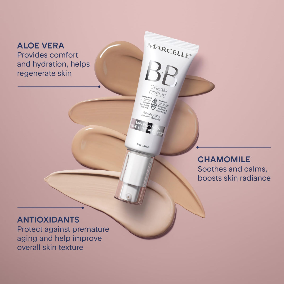 Marcelle BB Cream Beauty Balm, Light to Medium, Tinted Moisturizer, Skin Enhancer, Lightweight, Hydrating, Hypoallergenic, Non-Comedogenic, Fragrance-Free, Paraben-Free, Oil-Free, Cruelty-Free, 45 mL 🍁 All In One Marketplace Canada