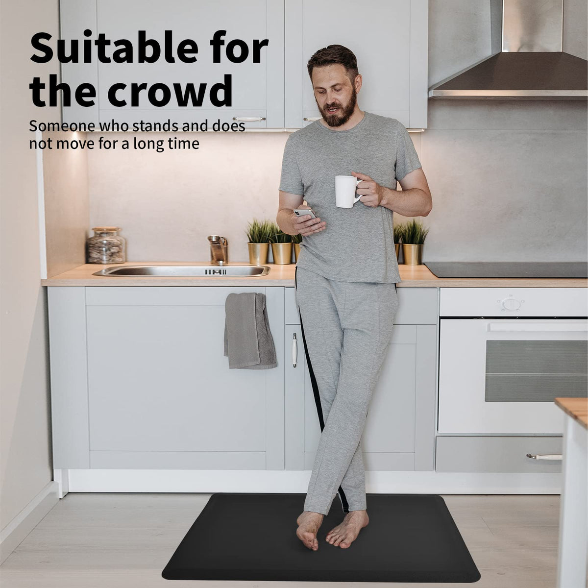 Art3d Anti Fatigue Mat - 1/2 Inch Cushioned Kitchen Mat - Non Slip Foam Comfort Cushion for Standing Desk, Office or Garage Floor (17.3"x28", Black) 🍁 All In One Marketplace Canada