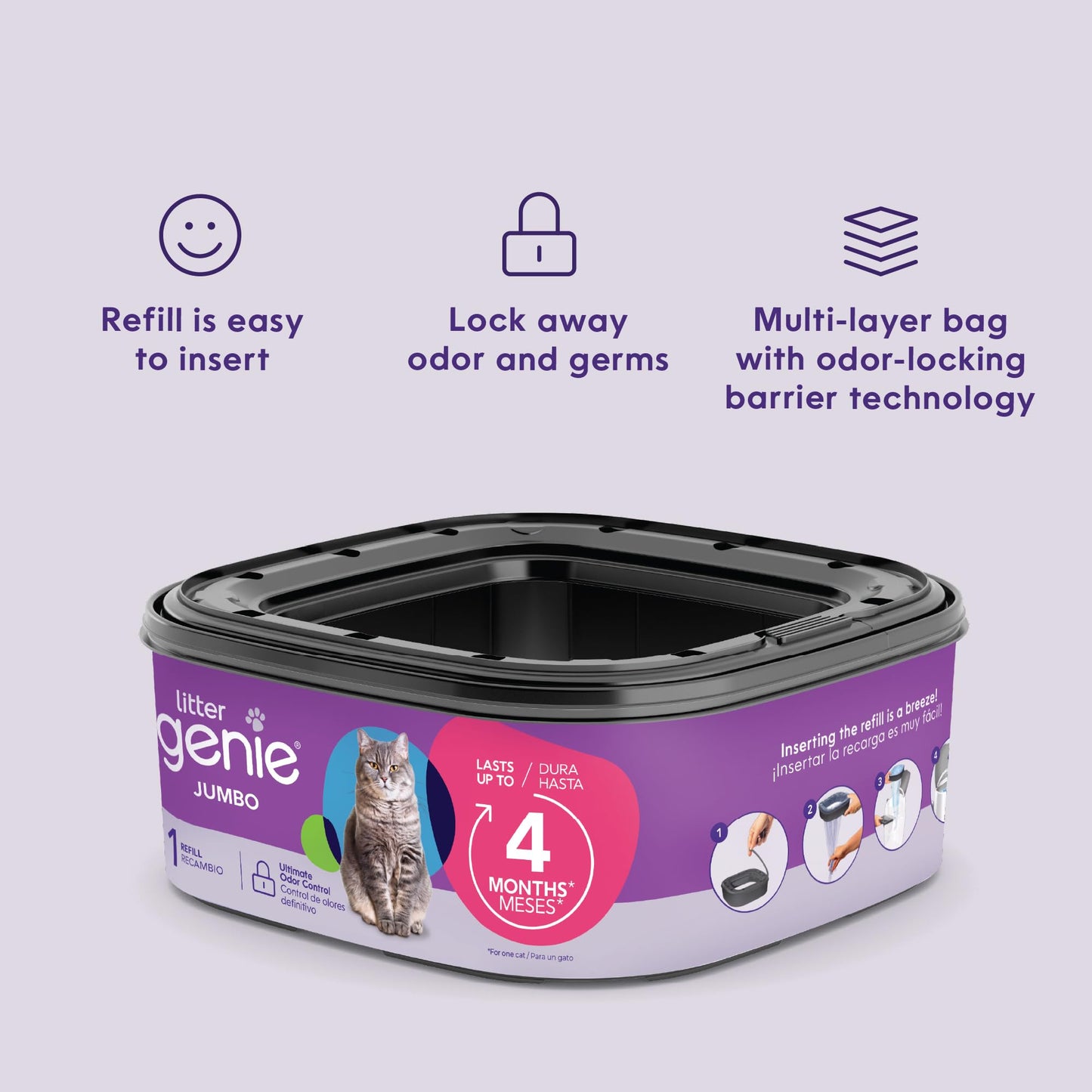 Litter Genie Refill Bags | Jumbo 2-Pack | Up to 8 months of supply in 2 cartridges | Ultimate Odor Control Cat Litter Bags 🍁 All In One Marketplace Canada