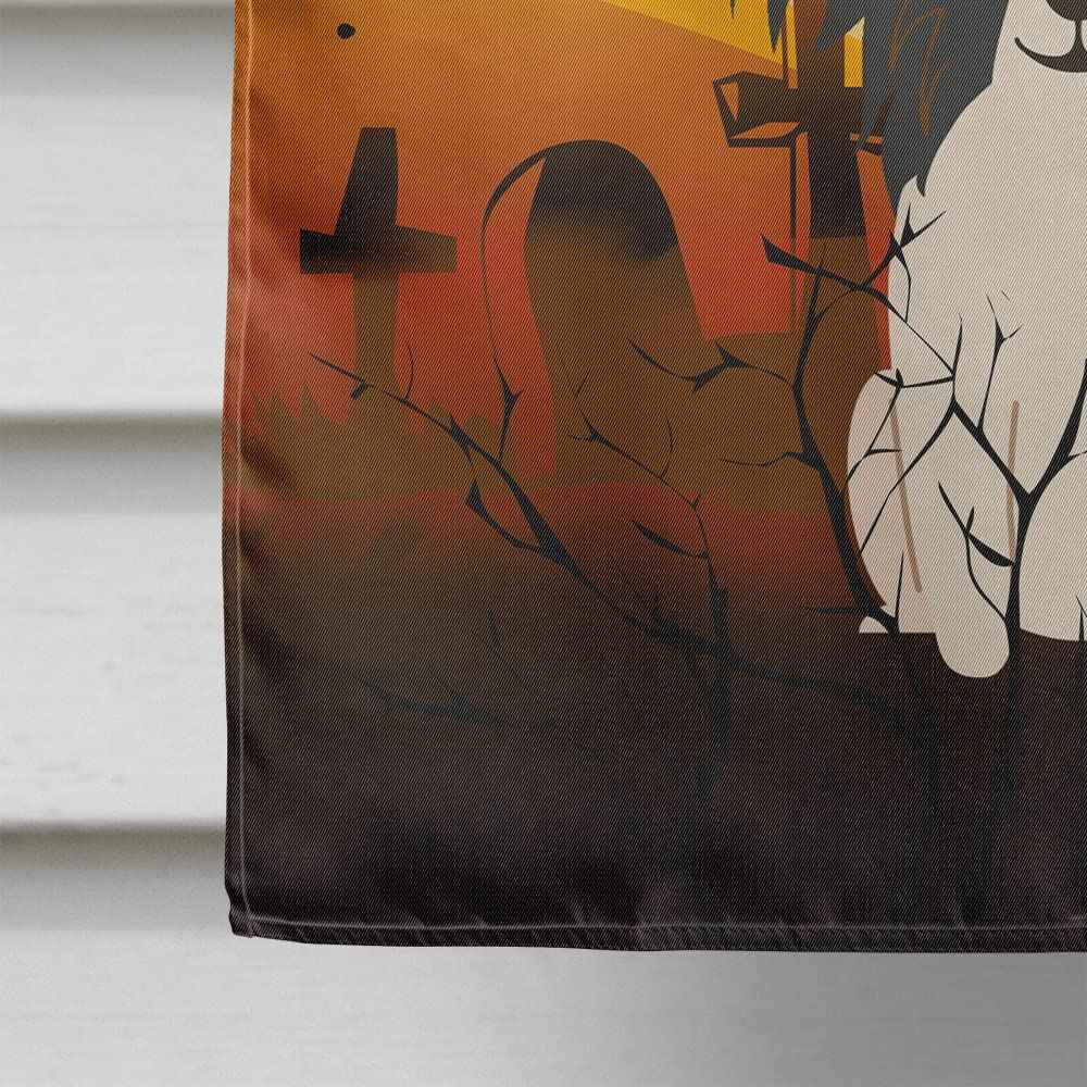 Caroline's Treasures BB4342CHF Halloween Papillon Black White Flag Canvas House Size, Large, Multicolor