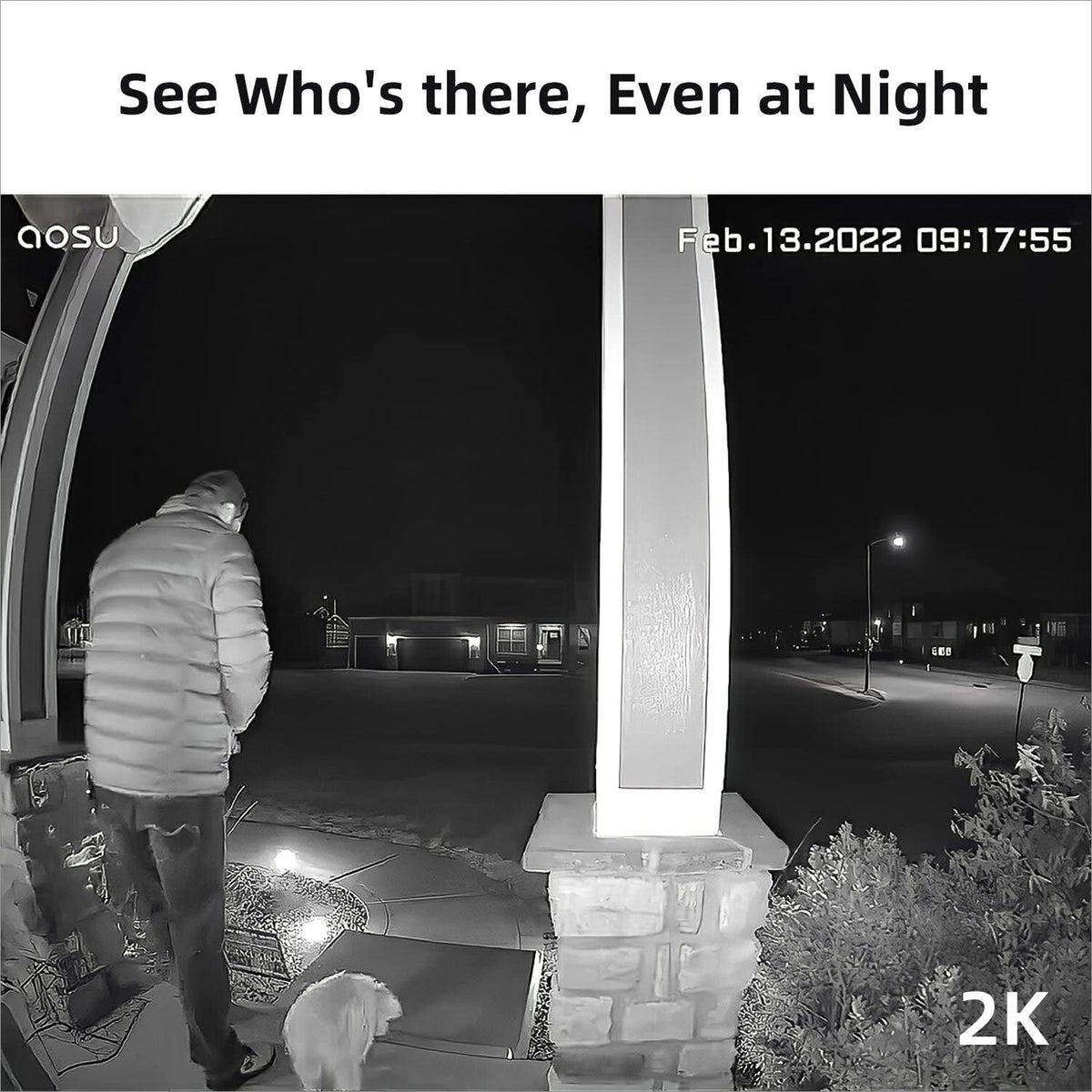 AOSU Doorbell Camera Wireless Outdoor, Battery-Powered Video Doorbell with Chime, 2K Resolution, Save Locally or to The Cloud, 2.4GHz WiFi, 180-Day Battery Life, Work with Alexa & Google Assistant 🍁 All In One Marketplace Canada