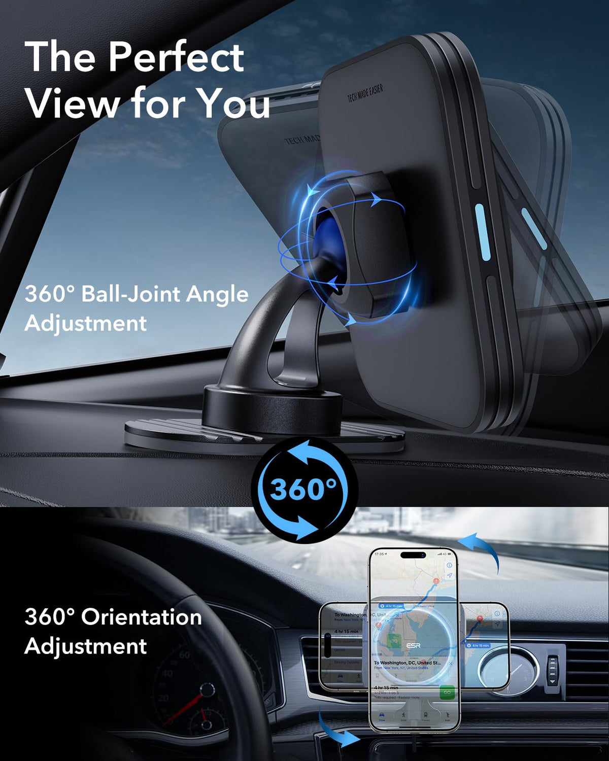 ESR 15W for MagSafe Car Mount Charger, Air Vent Dashboard Wireless Magnetic Phone Holder Chargerfor iPhone 17e Air 17 Pro Max 16 15 14 Plus 13 12 Mini, Galaxy S25/S26 Series for MagSafe Accessories 🍁 All In One Marketplace Canada