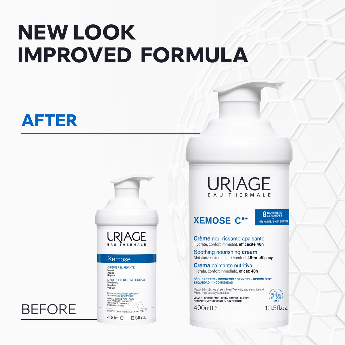 Uriage Xémose Lipid-Replenishing Cream - Face & Body Moisturizer Against Itching With Shea Butter - Very Dry, Sensitive Skin Prone to Atopic Eczema - Non-Greasy & Non-Sticky - Unscented - 400ml 🍁 All In One Marketplace Canada