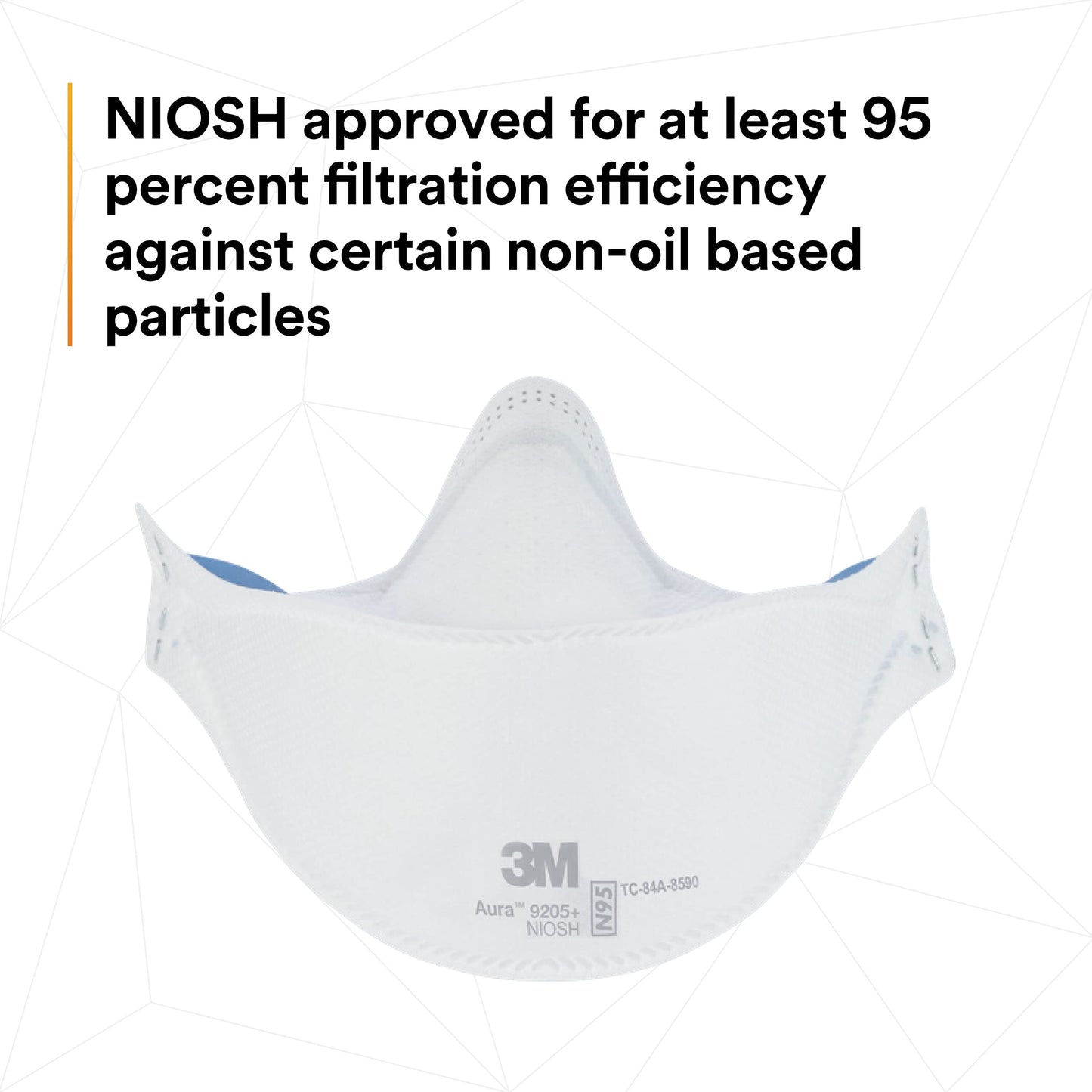 3M Aura Particulate Respirator 9205+, N95, Pack of 20 Disposable Respirators, Individually Wrapped, 3 Panel Flat Fold Design Allows for Facial Movements, Comfortable, NIOSH Approved 🍁 All In One Marketplace Canada