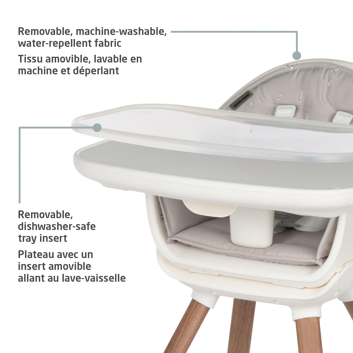 Maxi-Cosi Moa 8-in-1 High Chair, removable kitchen booster, converts to stool, table and chair, easy to clean, Horizon Sand 🍁 All In One Marketplace Canada