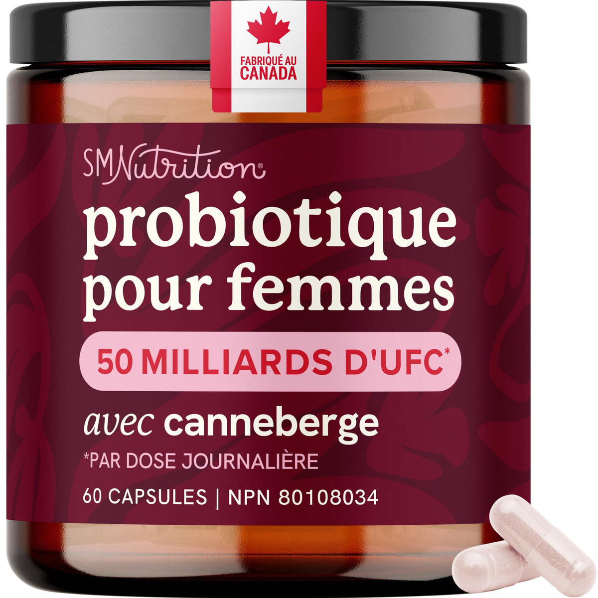 Womens Probiotic with Cranberry | 50 Billion CFU for Gut Health, Bloating Relief & Digestive Support | With Cranberry for Vaginal Health | Gut Health Supplements for Women | Made in Canada | 60 Ct. 🍁 All In One Marketplace Canada