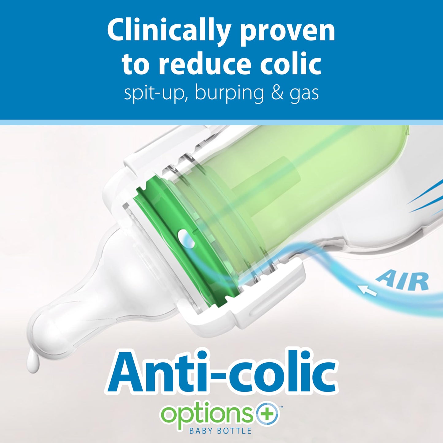 Dr. Brown's Natural Flow Anti-Colic Options+ Narrow Baby Bottle, Blue Nature, 8 oz/250 mL, with Level 1 Slow Flow Nipples, 0m+, 4 count (Pack of 1) 🍁 All In One Marketplace Canada