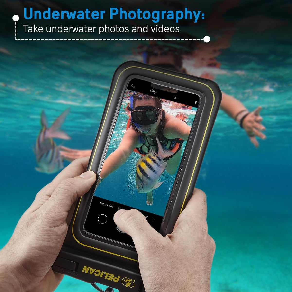 Pelican Marine Waterproof Phone Pouch (Regular) - Black/Hi-Vis Yellow 🍁 All In One Marketplace Canada