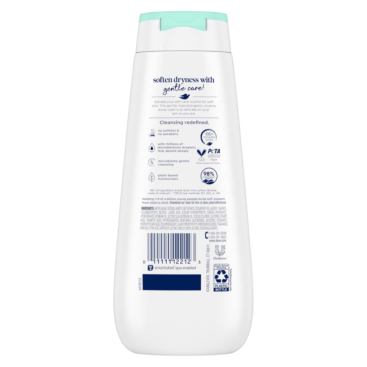 Dove Sensitive Skin Body Wash For 24hr Lotion-Soft Skin, Hypoallergenic with No Sulfates No Parabens, 325mL (Pack of 4) 🍁 All In One Marketplace Canada