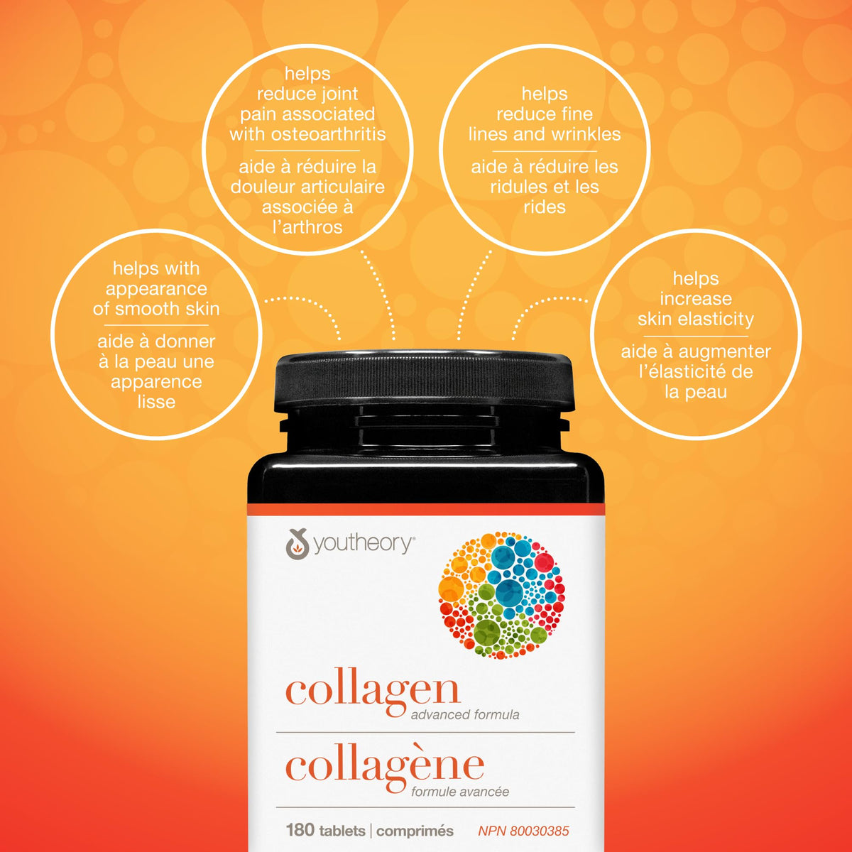 Youtheory Collagen Advanced Formula with Vitamin C, Hydrolyzed Formula for Optimal Absorption, Skin, Hair, Nails and Joint Support 180 Count 🍁 All In One Marketplace Canada