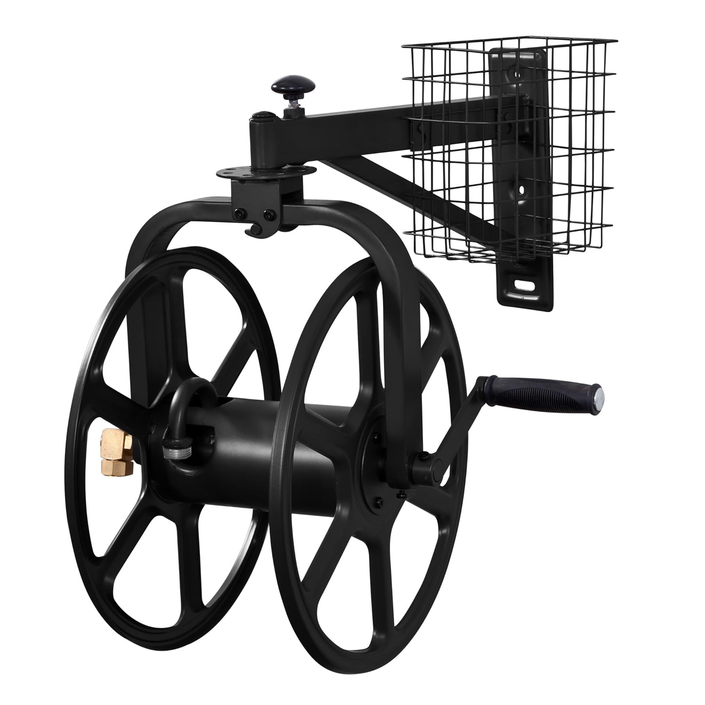 Liberty Garden 712-B Single Arm Navigator Multi-Directional Garden Hose Reel, Holds 125-Feet of, 5/8-Inch, Black, Height: 22.00", Width: 20.25", Depth: 18.6", Weight: 12.50 lbs 🍁 All In One Marketplace Canada