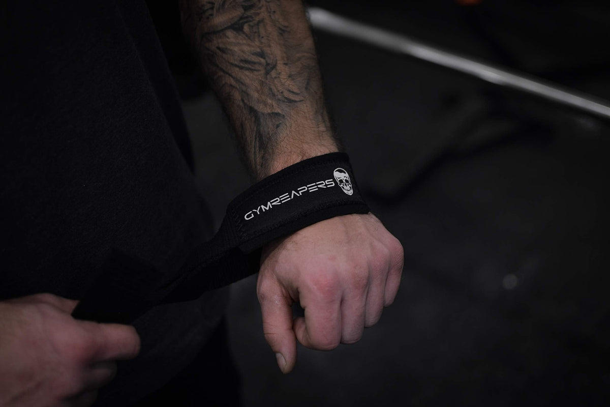 Gymreapers Lifting Wrist Straps for Weightlifting, Bodybuilding, Powerlifting, Strength Training, & Deadlifts - Padded Neoprene with 18" Cotton (Black) 🍁 All In One Marketplace Canada