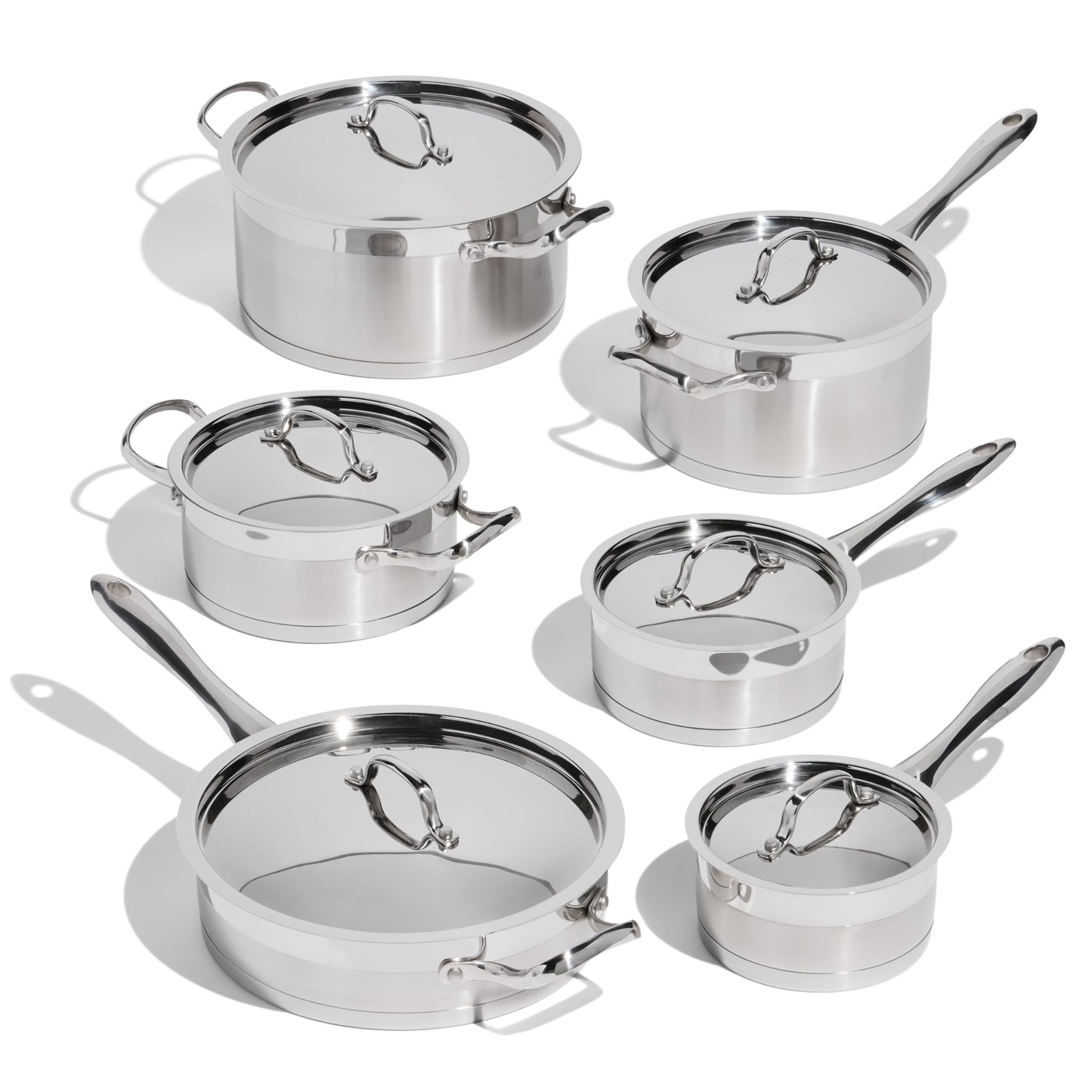 Lagostina Moderna 12-Piece Stainless Steel Cookware Set, Commercial Capsule Base, Induction Safe Pots and Pan Set Includes Saucepan, Casserole, Dutch Oven & Lids, Oven Safe up to 400°F / 204ºC 🍁 All In One Marketplace Canada