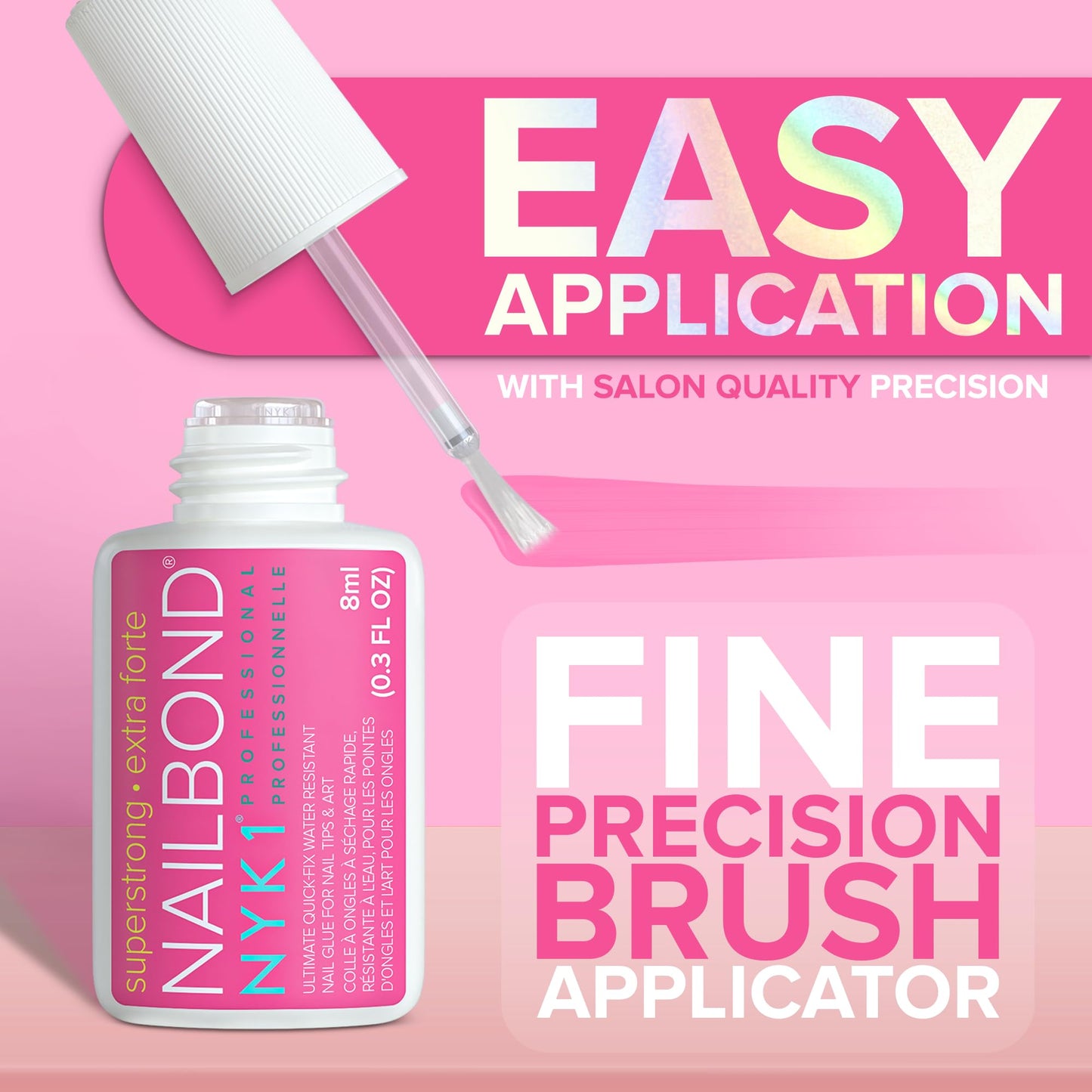 NYK1 Super Strong Nail Glue For Press On Nails, Nail Tips And Acrylic Nails (8ml) Nail Bond Brush On Nail Glue For Acrylics Glue On Nails And Fake Nails With Glue Brush for Stick On Nails Tips 🍁 All In One Marketplace Canada