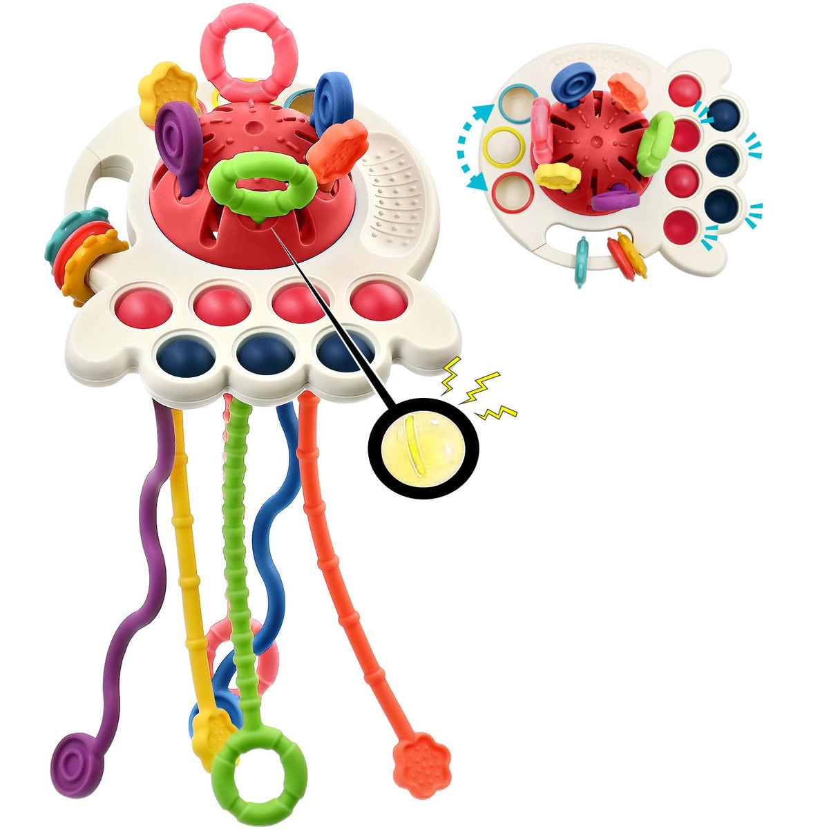 Sensory Montessori Toys for Baby 18 Months, Toddler Travel Toys for 2 Year Old Boy Girl Birthday Gifts, Soft Pull String Fidget Educational Learning Bath Toys for 18 Months Infant Newborn 🍁 All In One Marketplace Canada