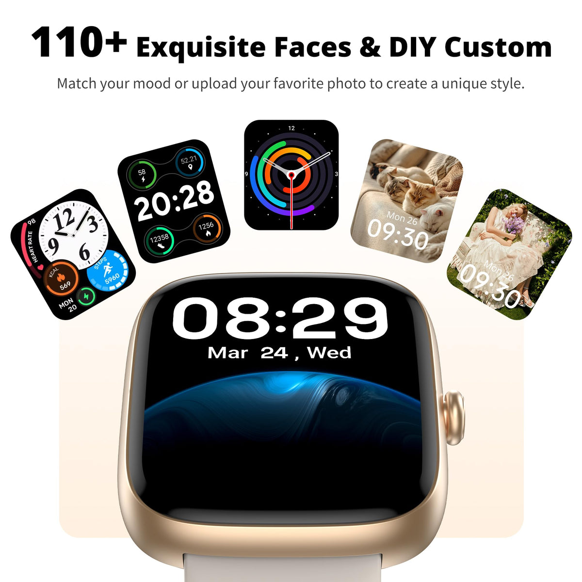 Fixwink Smart Watch for Women Ladies (Answer/Make Call), 1.83" HD Fitness Tracker with Heart Rate/SpO2/Sleep Monitor, Pedometer, 120+ Sport Modes, IP67 Waterproof, 7-Day Battery, for iOS Android 🍁 All In One Marketplace Canada
