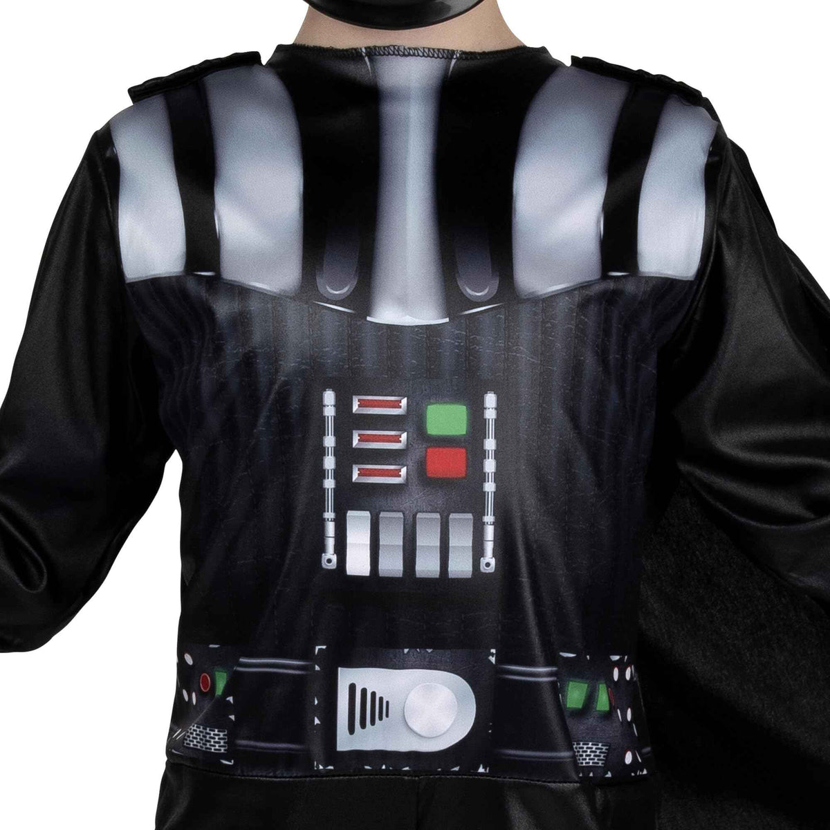 Star Wars Darth Vader Official Youth Halloween Costume - Printed Jumpsuit with Cape and Plastic Mask (M) Black