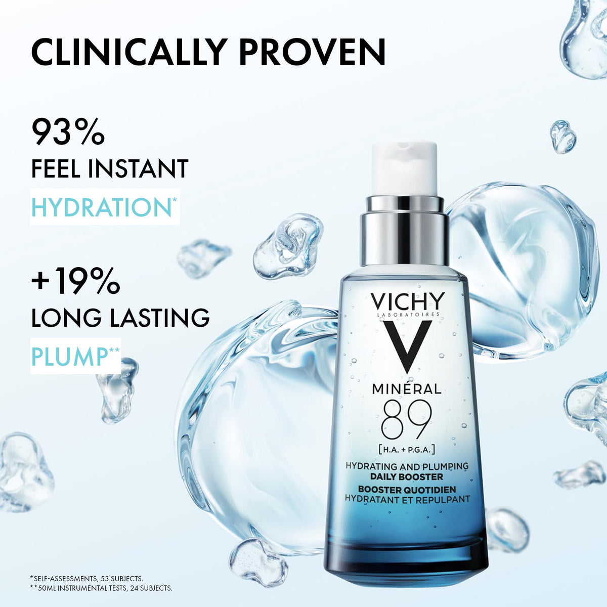 Vichy Hydrating Hyaluronic Acid Serum, Mineral 89 Serum and Daily Skin Booster with Natural Origin Hyaluronic Acid, Hydrates and Strengthens Sensitive Skin, 50mL 🍁 All In One Marketplace Canada