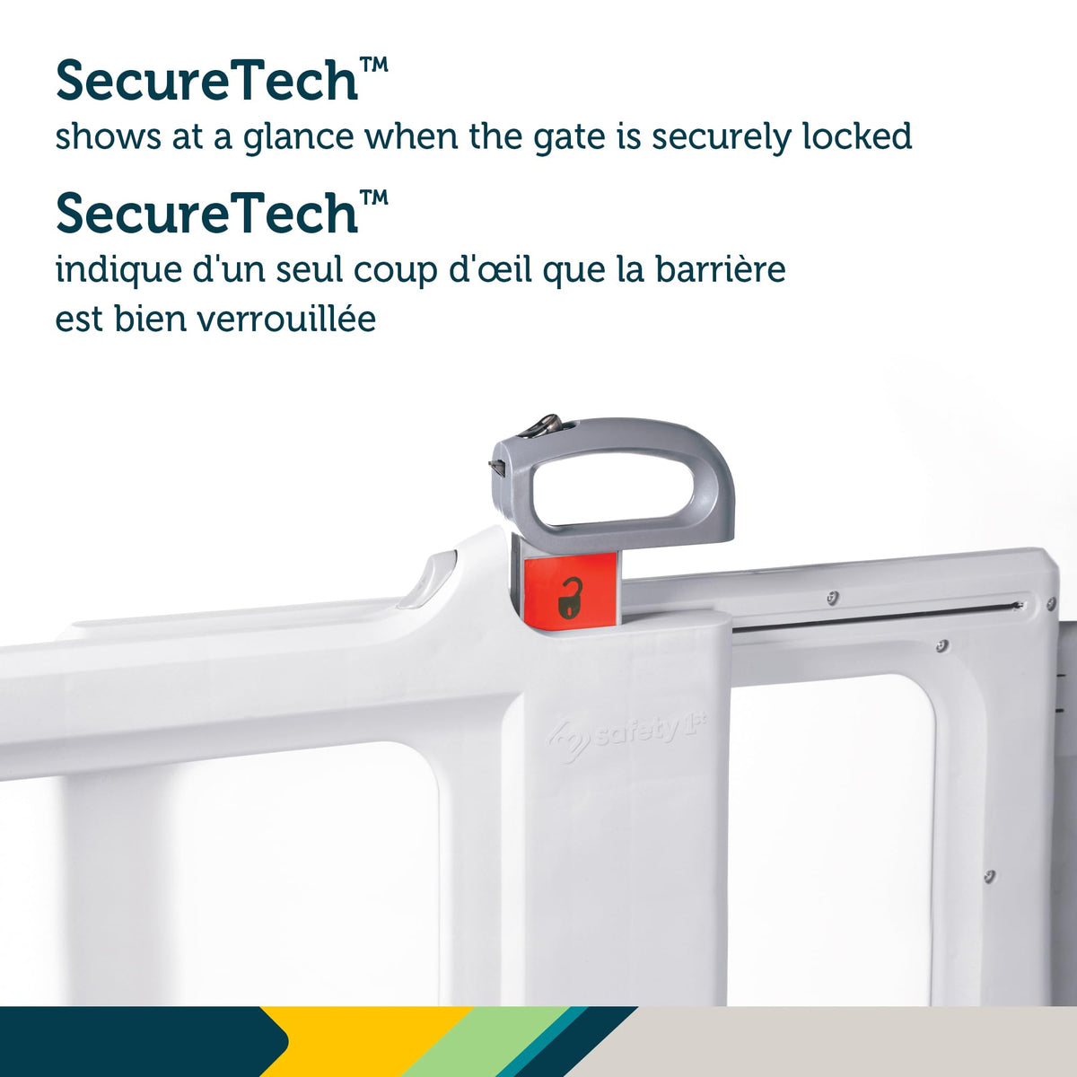 Safety 1st Perfect Fit Gate, Pressure or Hardware installed - Fits Spaces Between 28" and 42" Wide, 28" Tall. Pivoting Bumper For Uneven Openings, Solid Panel Design, Perfect for babies and Pets, White 🍁 All In One Marketplace Canada