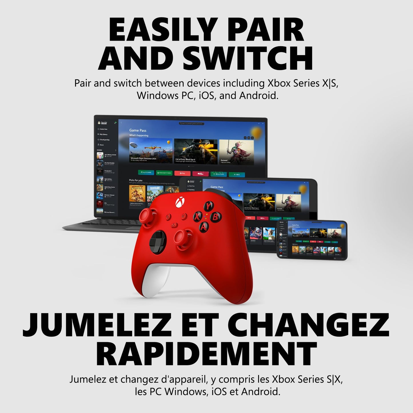 XBOX Core Wireless Gaming Controller – Pulse Red for Series X|S, One, Windows PC, Android, and iOS 🍁 All In One Marketplace Canada