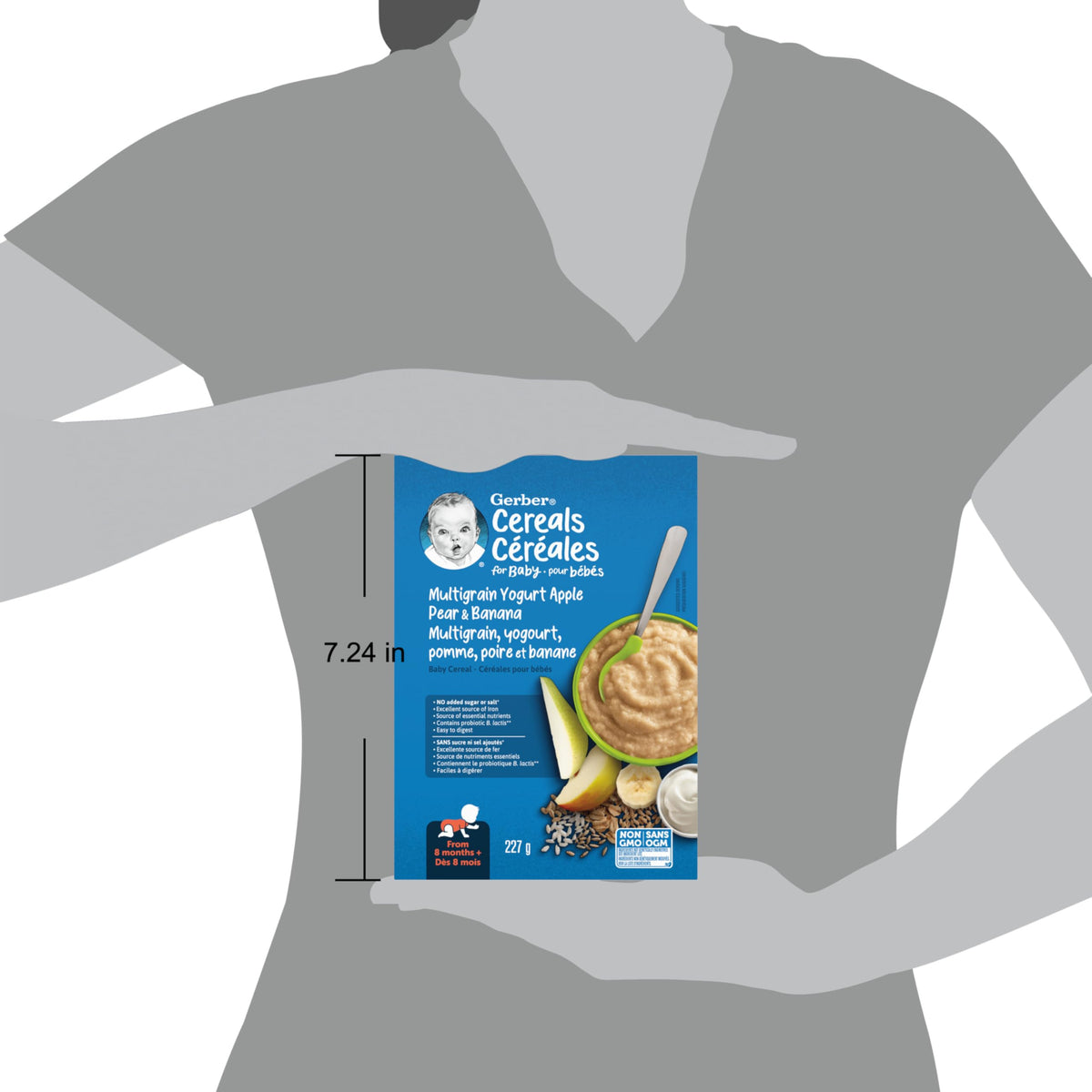 GERBER Cereal Wheat with Yogourt & Apple Pear Banana, Cereal, 8+ Months, 227 g, 6 Pack - Packaging May Vary 🍁 All In One Marketplace Canada