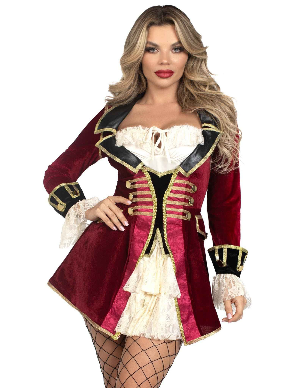 Leg Avenue womens Captivating Captain Halloween Pirate Costume, Multicolor, Medium