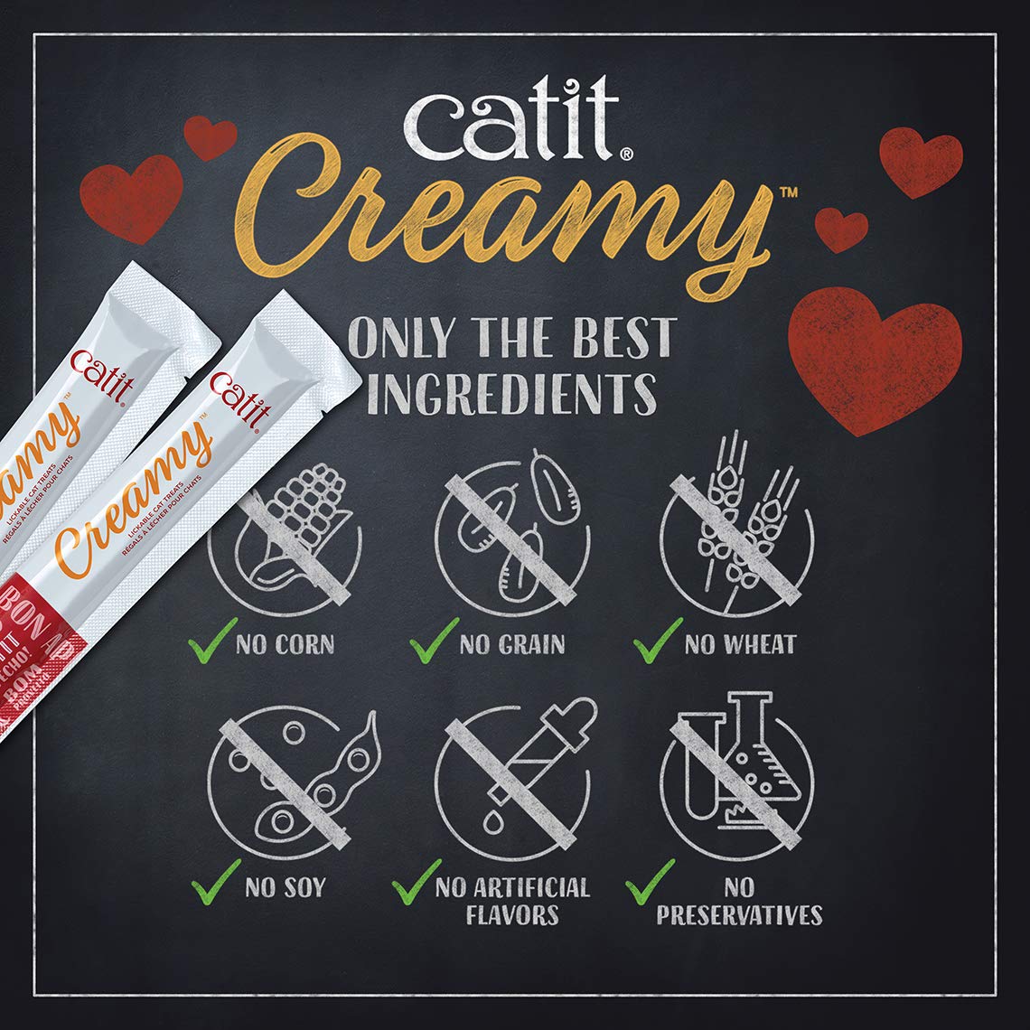 Catit Creamy Cat Treats Lickable, Salmon Flavor, 50 Tubes, Mega Pack, Hand-Fed Lickable Cat Treats, Healthy & Hydrating, Made with Fresh Ingredients, Gaterie Pour Chat 🍁 All In One Marketplace Canada