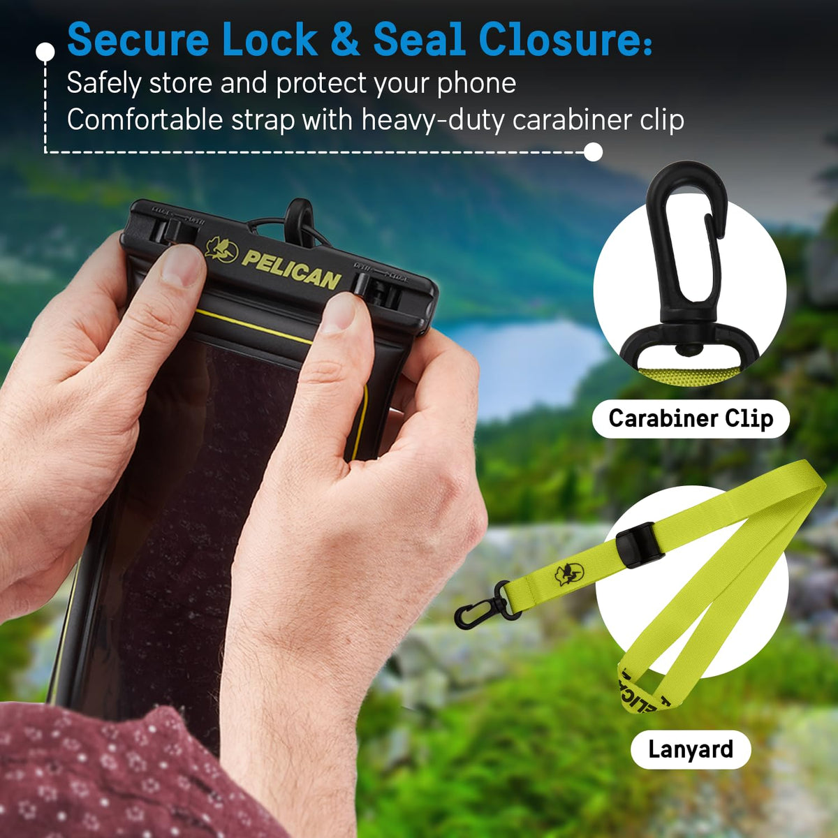 Pelican 2 Pack Marine Waterproof Phone Pouch (Regular) -Black/Hi-Vis Yellow 🍁 All In One Marketplace Canada