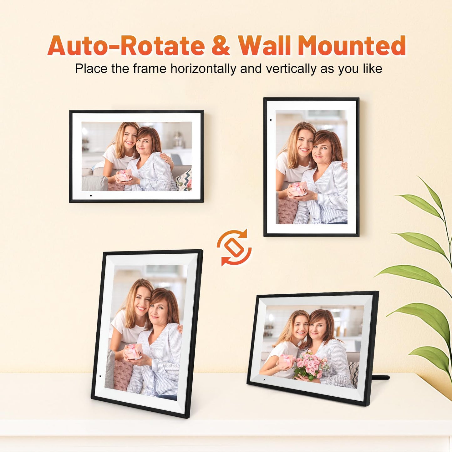 Anna Bella Digital Photo Frame 10.1 Inch with 1280x800 HD IPS Touch Screen, 32GB WiFi Digital Picture Frame with App Sharing, Auto-Rotate Photo Frame with Sleep Mode, Gift for Parents, Friends 🍁 All In One Marketplace Canada