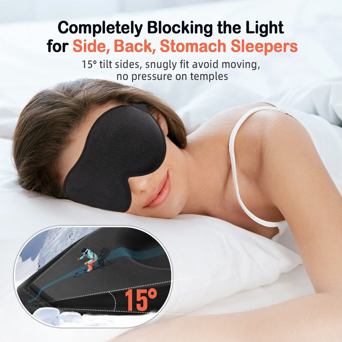 LitBear Sleep Mask for Side Sleeper Women Men, Eye Mask for Sleeping Light Blocking, 3D Contoured Cup Sleeping Mask, Soft Breathable Sleep Eye Mask with Adjustable Elastic Strap for Flight Nap 🍁 All In One Marketplace Canada