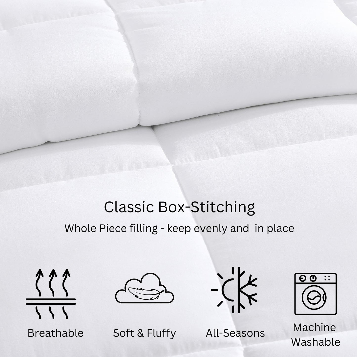 Comforter Twin Size Goose Down Alternative Microfiber Quilted Solid Comforter/Duvet Insert - Ultra Soft Hypoallergenic Bedding - Medium Warmth for All Seasons Twin Comforter - White 🍁 All In One Marketplace Canada