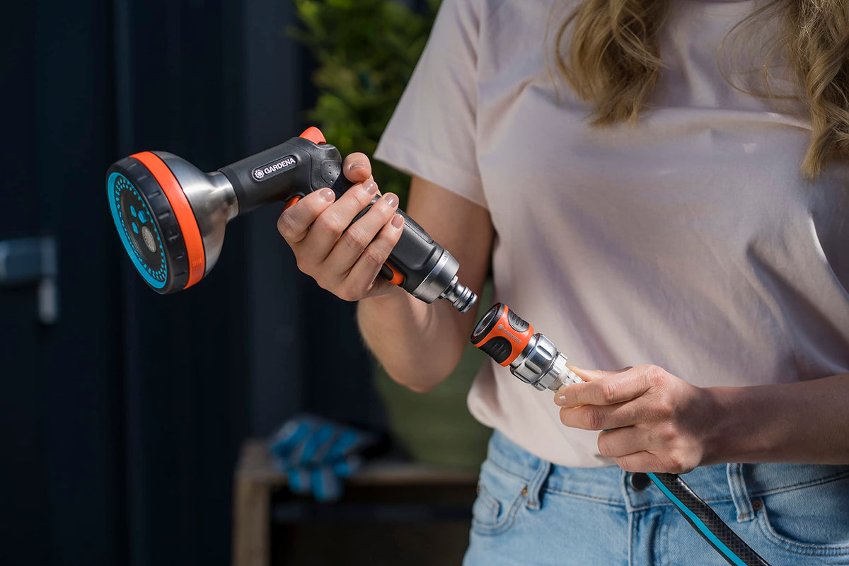Gardena 9042-M 4-Piece Premium Metal Quick Connector Starter Set, for Any 5/8 Inch or 1/2 Inch Garden Hose, Sprinkler or Spray Nozzle, Made in Germany 🍁 All In One Marketplace Canada