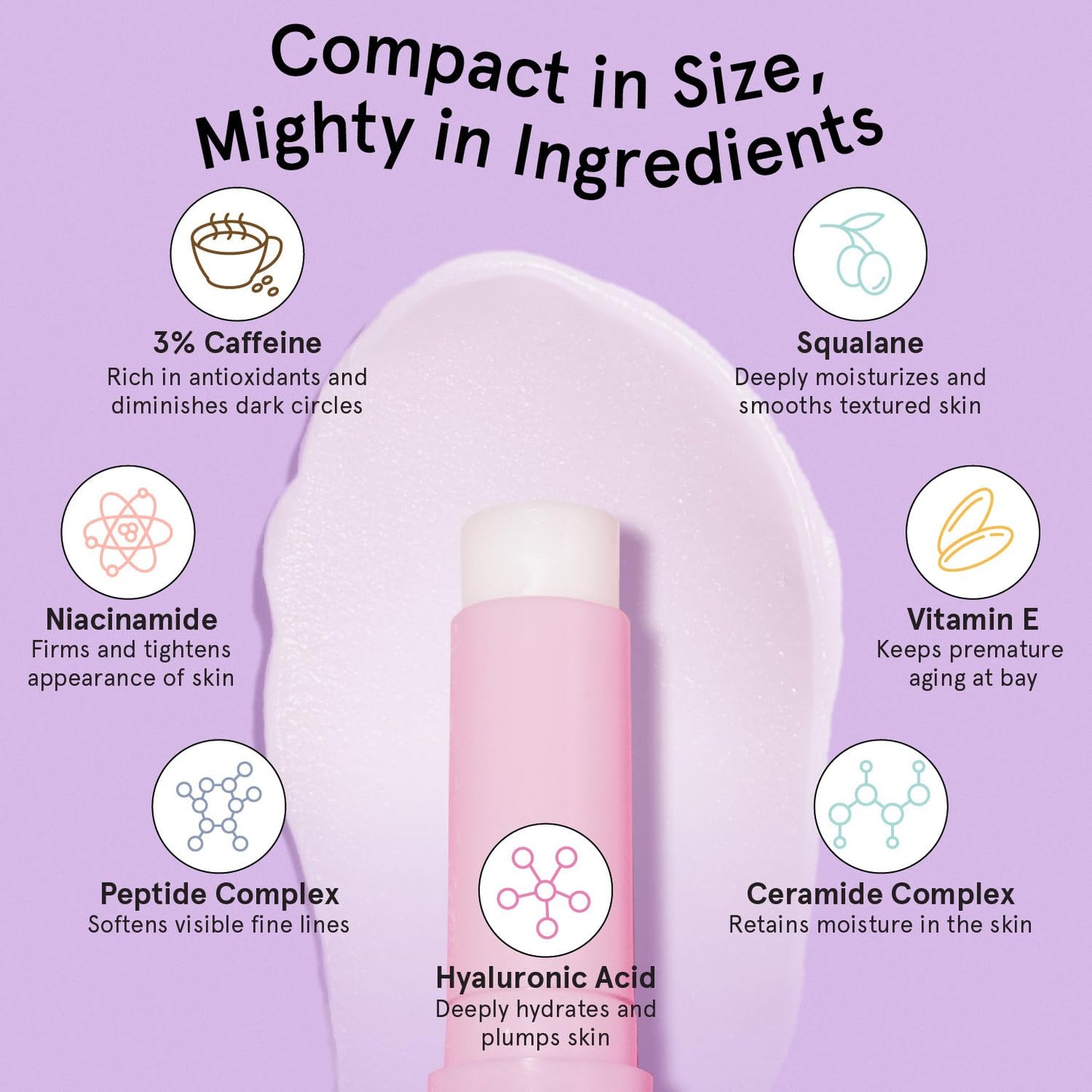 grace & stella Under Eye Brightener Balm Stick - Travel Essentials - Caffeine Eye Cream for Dark Circles, Puffiness, Wrinkles - Vegan Moisturizer Stick with Niacinamide, Hyaluronic Acid (0.13oz/3.5g) 🍁 All In One Marketplace Canada