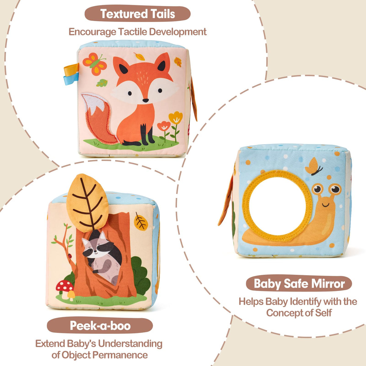 hahaland Baby Tissue Box Toy - Montessori Baby Toys 6-12 Months, Mirror Sensory Toys for Babies 12-18 Months, Boy Girl Gifts for 6M+ 🍁 All In One Marketplace Canada