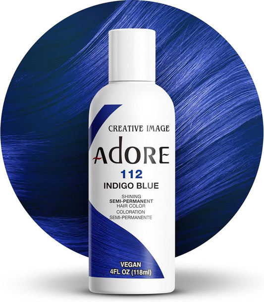 Adore Semi Permanent Hair Color Indigo Blue 112 4 oz