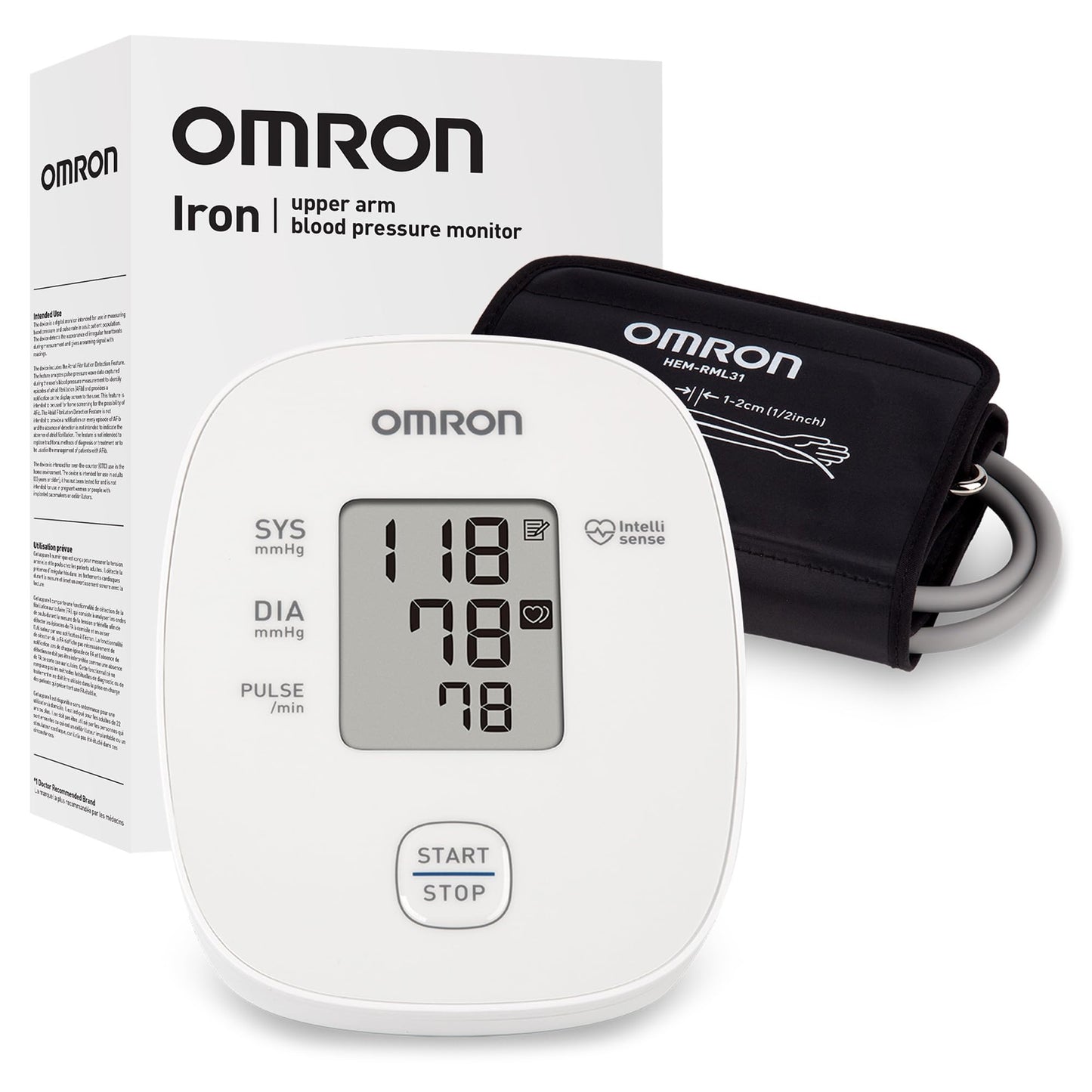 OMRON Iron Upper Arm Blood Pressure Monitor - Clinically Validated Blood Pressure Cuff - Medical Grade with Wide Range 17" Arm Cuff 🍁 All In One Marketplace Canada