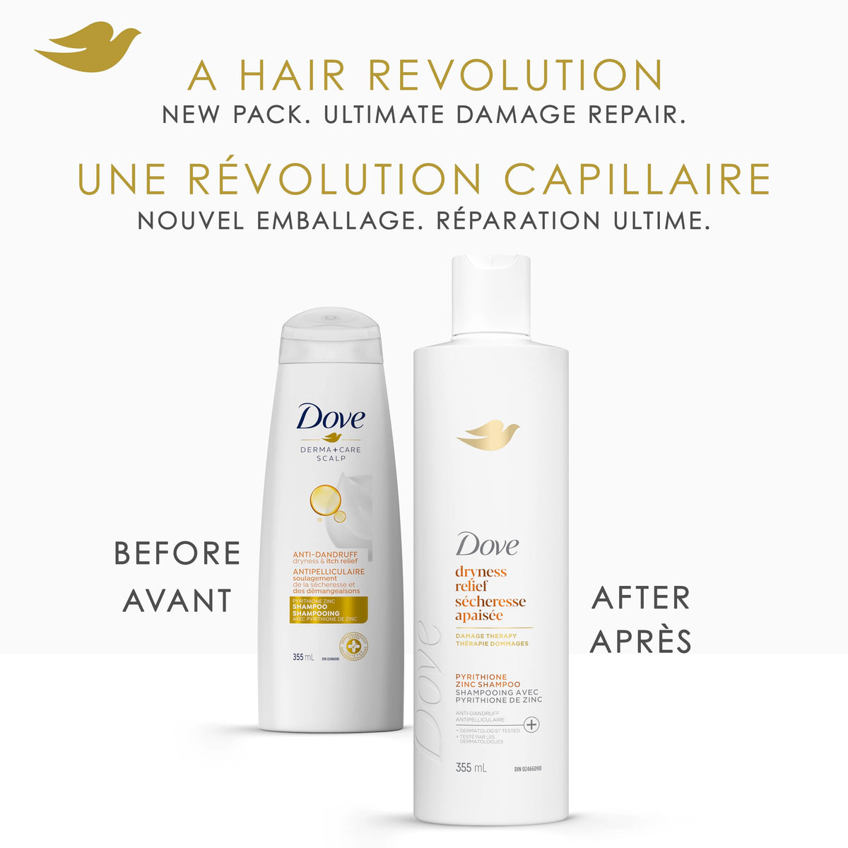 Dove Dryness Relief Damage Therapy Shampoo & Conditioner, 355mL, 4-Pack 🍁 All In One Marketplace Canada