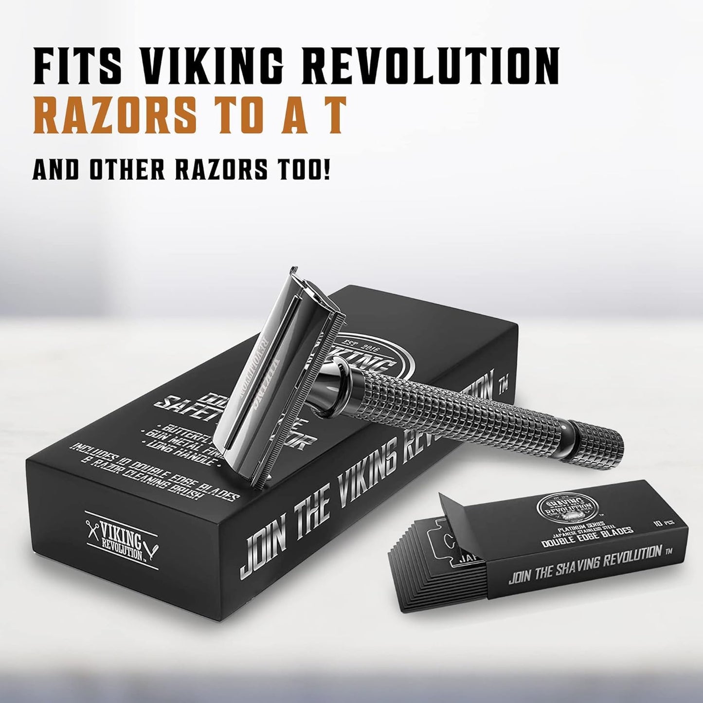 Viking Revolution 50x Safety Razor Blades Men - Platinum Japanese Stainless Steel Double Edge Razor Blade For A Smooth, Precise And Clean Shave - Razor Blades Double Edge - Safety Razor Blade 🍁 All In One Marketplace Canada