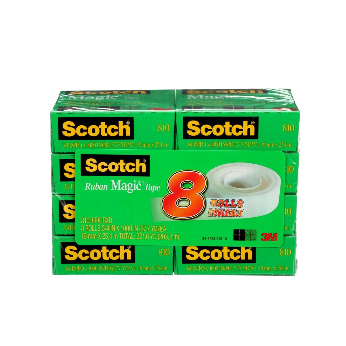 Scotch Tape Magic Tape, 19mm Wide x 25.4m, 8 Rolls 🍁 All In One Marketplace Canada