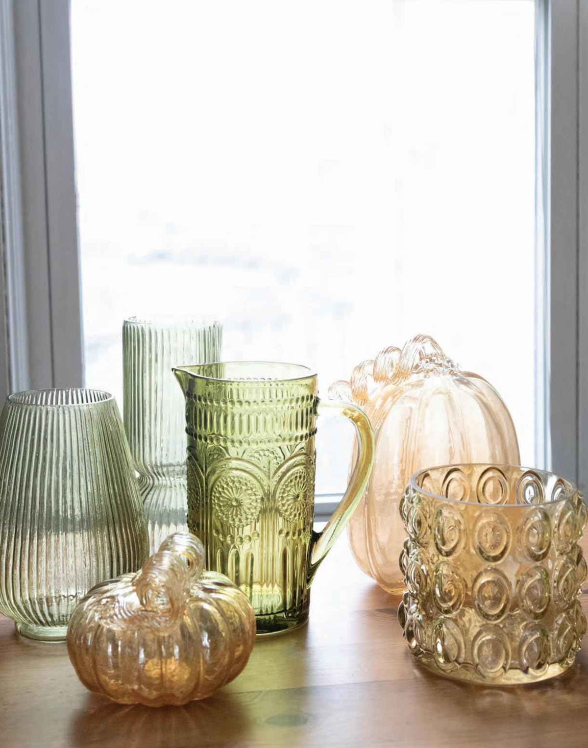 Boston International Handblown Art Glass Pumpkin Thanksgiving Halloween Decorations for Home, Small, Apple Cider