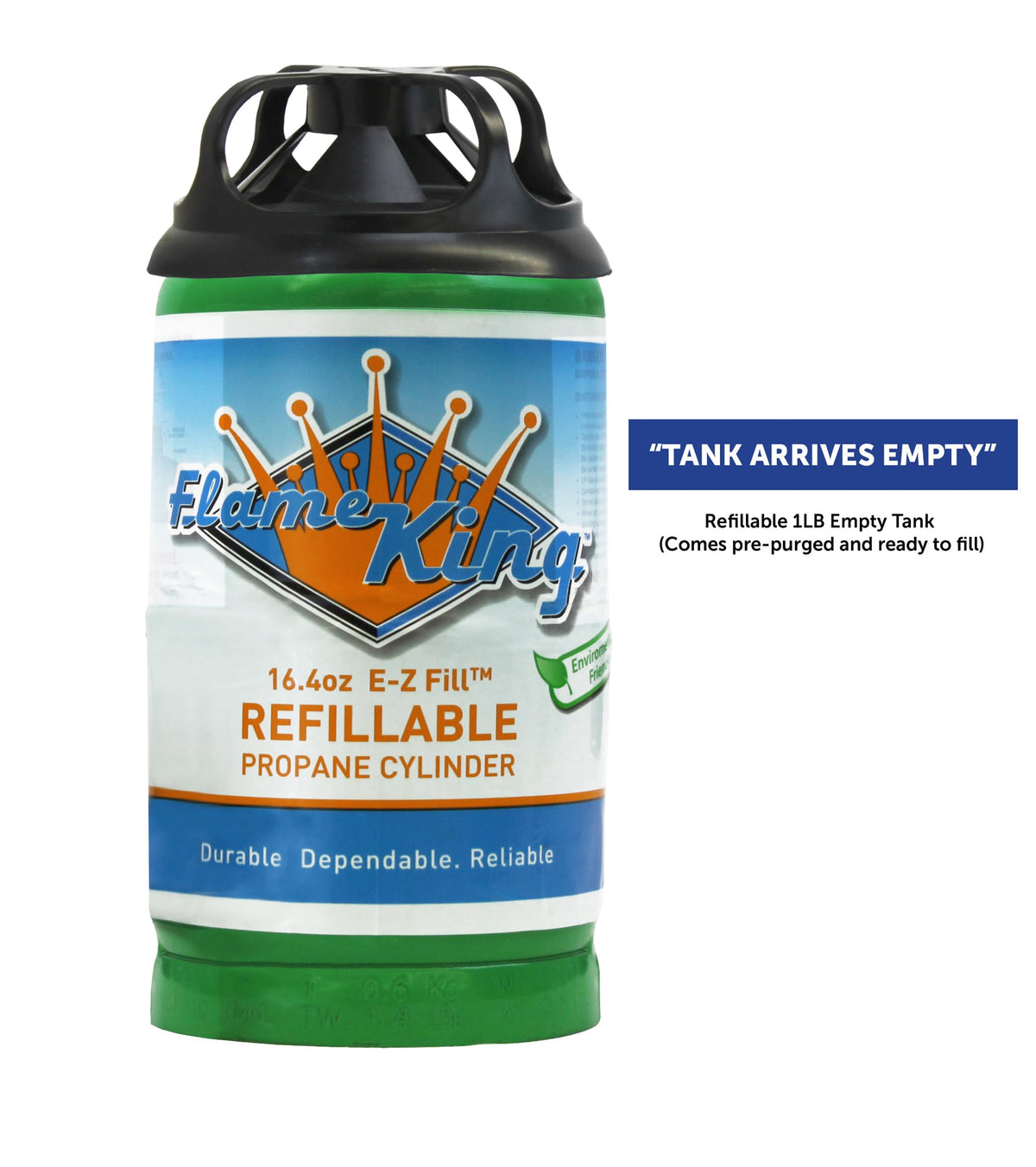 Flame King Refillable 1LB Empty Propane Cylinder Tank - Reusable - Safe and Legal Refill Option - DOT Compliant-16.4 oz (2-Pack), Green (YSN164-2) 🍁 All In One Marketplace Canada