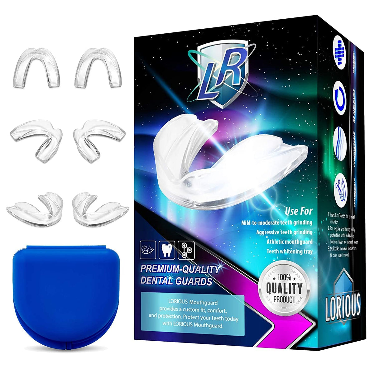 6 Pcs Moldable Mouth Guard for Teeth Grinding & Clenching, Professional Custom Fit Boil and Bite Night Guards for Sleep, 3mm Trimmable Dental Protector for Men Women and Teens 🍁 All In One Marketplace Canada