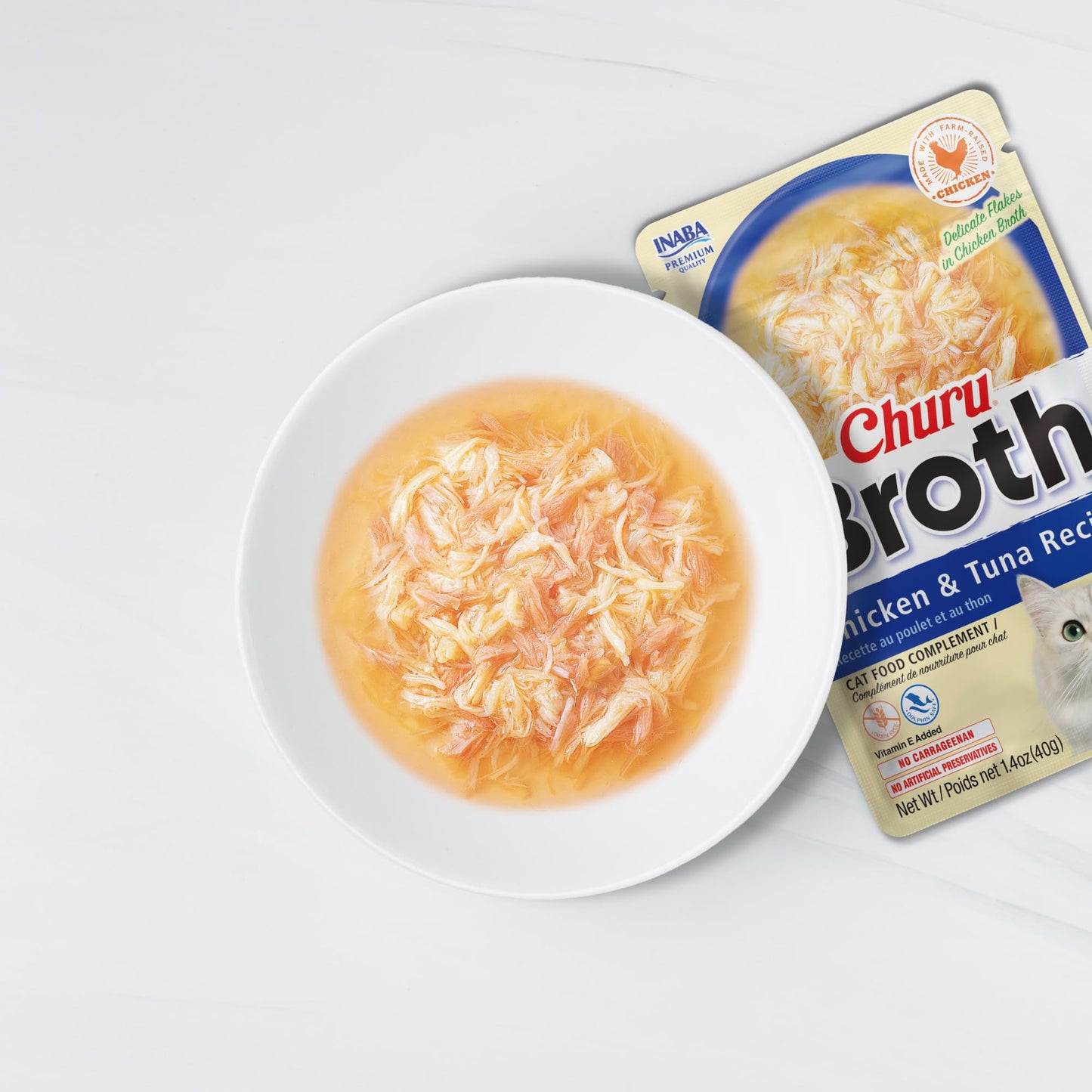 INABA Churu Broth for Cats, Side Dish Pouch, 39 Grams per Pouch, 12 Pouches, Chicken & Seafood Variety 🍁 All In One Marketplace Canada